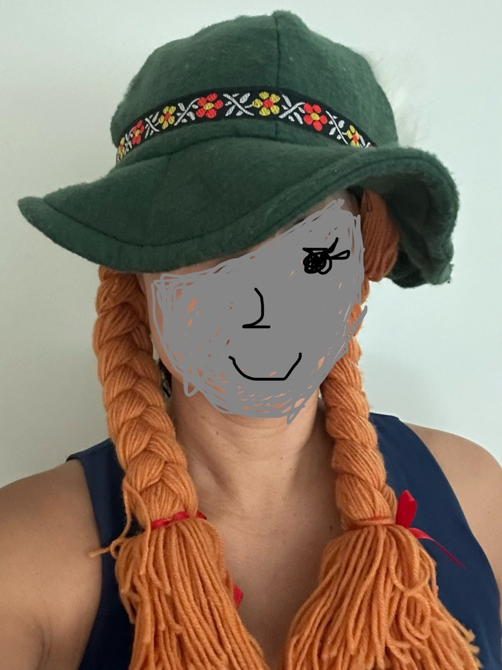 Oktoberfest Green Costume Hat with Braids from Germany 🇩🇪